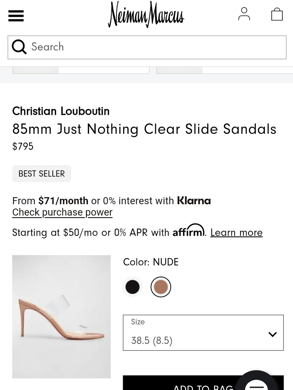 Christian Louboutin JUST NOTHING 85 PATENT NUDE 1 LIKE NEW - Picture 4 of 4